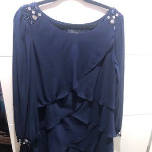 Navy blue formal dress with stone detailing
